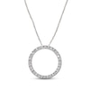 Thumbnail Image 1 of Previously Owned Circle Necklace 1/8 ct tw Diamonds 10K White Gold 18&quot;
