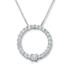Thumbnail Image 1 of Previously Owned Circle Diamond Necklace 1 ct tw Round-cut 14K White Gold 18&quot;