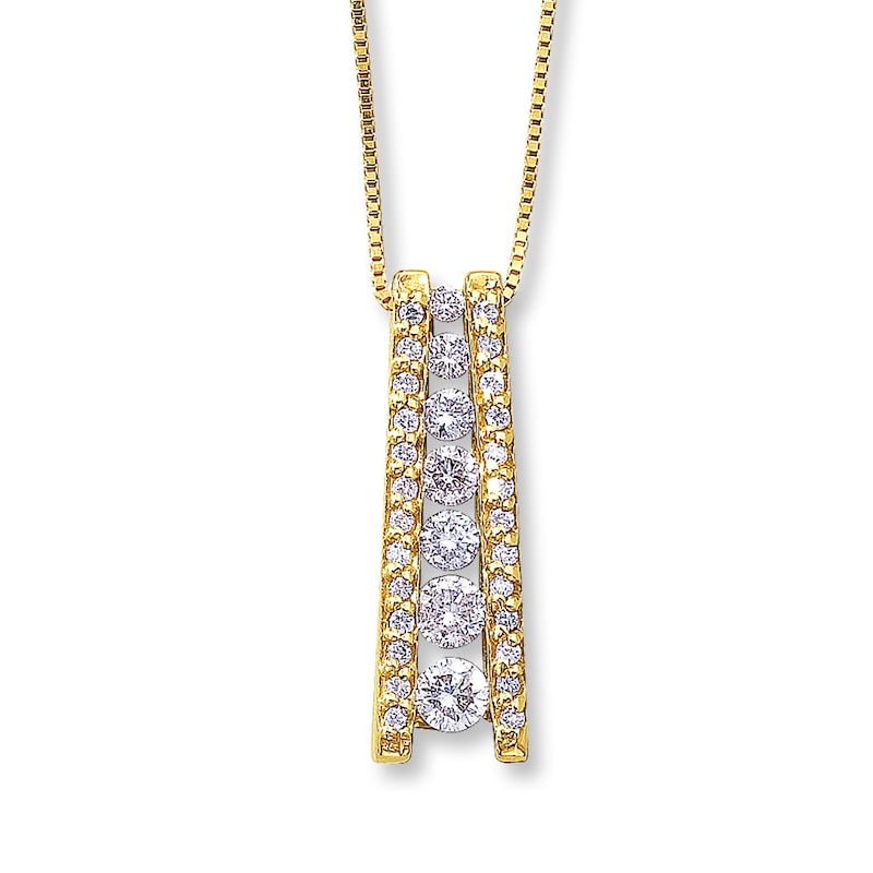 Main Image 1 of Previously Owned Necklace 1/2 ct tw Diamonds 14K Yellow Gold 18&quot;