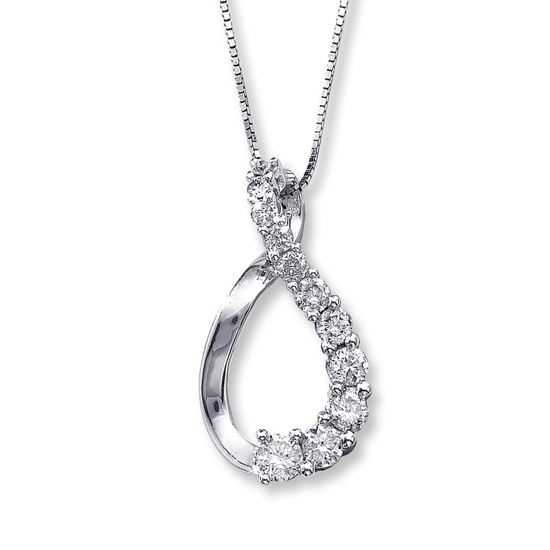 Main Image 1 of Previously Owned Necklace 1/2 ct tw Diamonds 14K White Gold 18"