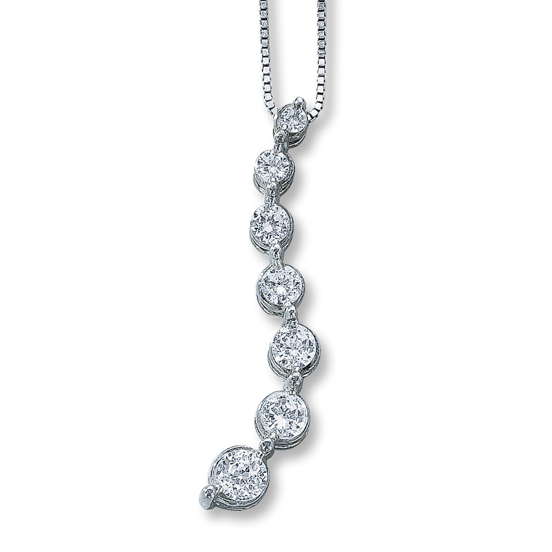 Main Image 1 of Previously Owned Necklace 1/2 ct tw Diamonds 14K White Gold 18"
