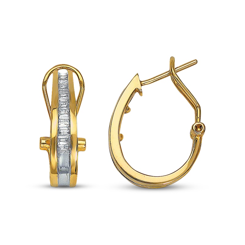 Main Image 1 of Previously Owned Hoop Earrings 1/2 ct tw Diamonds 14K Yellow Gold