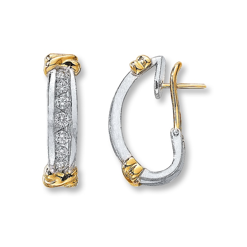 Previously Owned Earrings 1/2 ct tw Diamonds 14K Two-Tone Gold