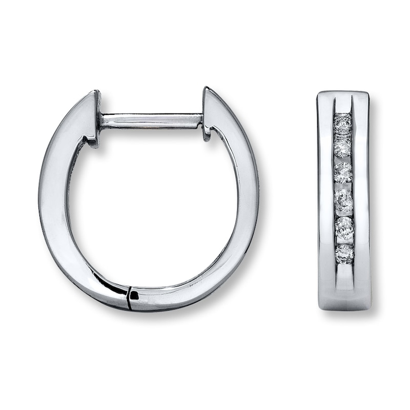 Main Image 1 of Previously Owned Earrings 1/8 ct tw Diamonds 10K White Gold