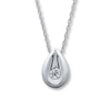 Thumbnail Image 1 of Previously Owned Necklace 1/8 ct tw Diamond 14K White Gold