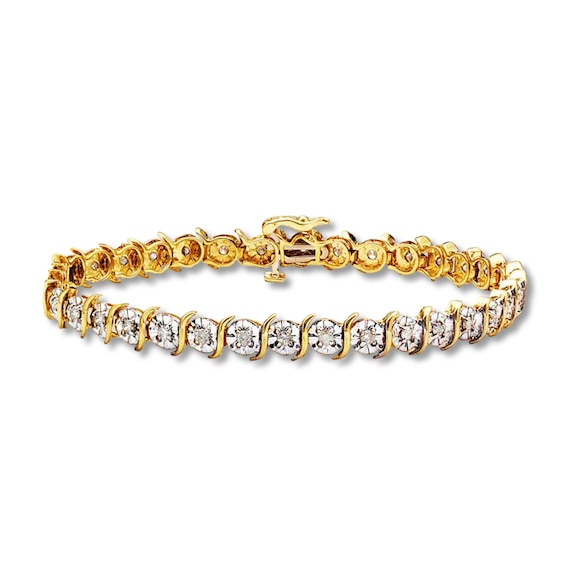 Previously Owned Diamond Tennis Bracelet 1 ct tw Round-cut 10K Yellow Gold