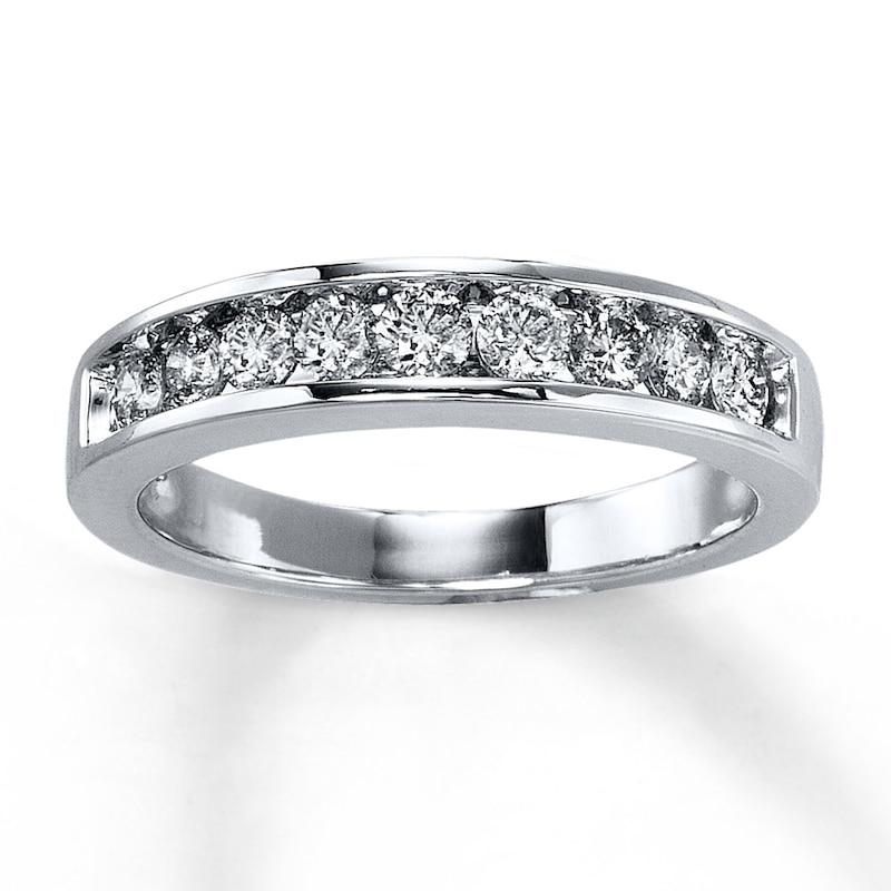 Main Image 1 of Previously Owned Diamond Wedding Band 5/8 ct tw Round-cut 14K White Gold