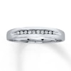 Thumbnail Image 0 of Previously Owned Men's Wedding Band 1/10 ct tw Round-cut Diamonds 10K White Gold