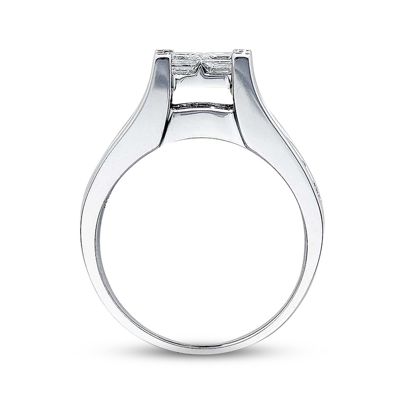 Previously Owned Multi-Diamond Engagement Ring 2 ct tw Princess & Round-cut 14K White Gold