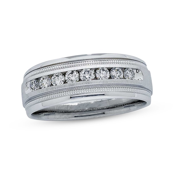 Previously Owned Men's Diamond Wedding Band 1/ ct tw Round-cut 14K White Gold