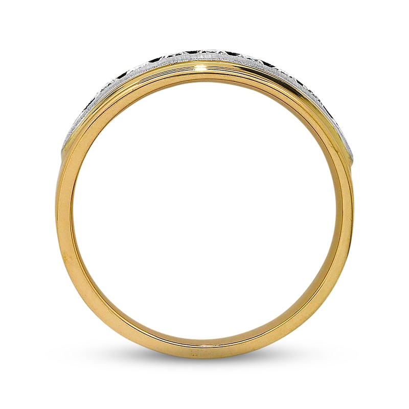 Main Image 2 of Previously Owned Men's Diamond Wedding Band 1/2 ct tw Round-cut 14K Two-Tone Gold - Size 10.25