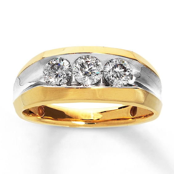 Previously Owned Men's Diamond Wedding Band 1-1/2 ct tw Round-cut 14K Yellow Gold