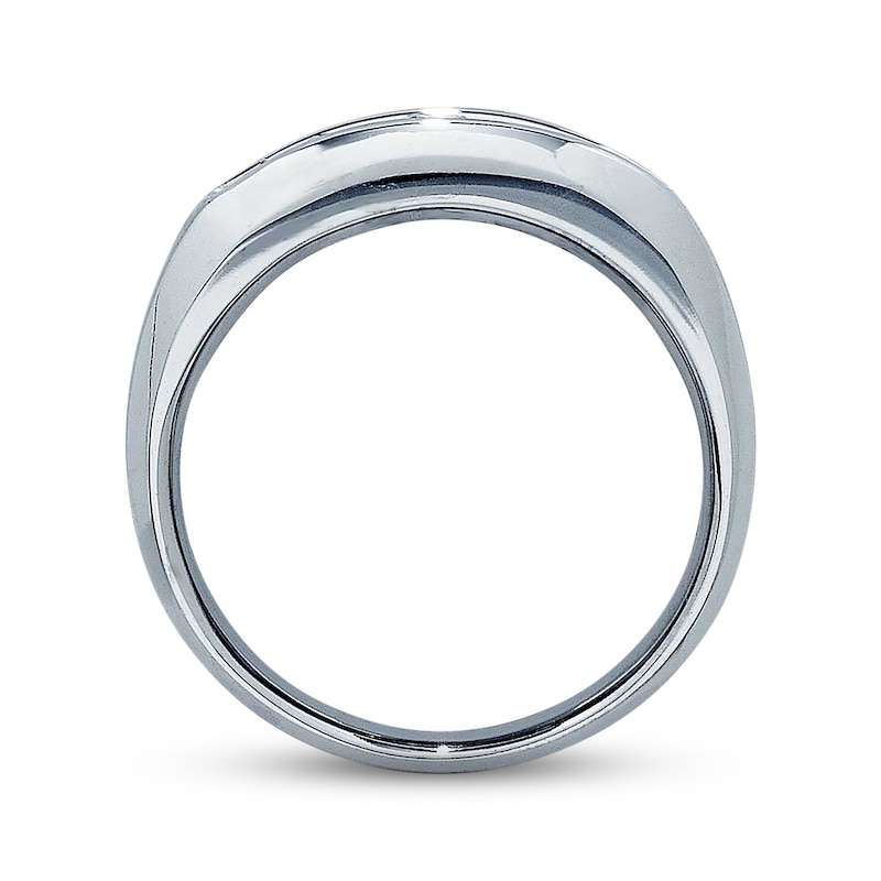 Previously Owned Men's Diamond Wedding Band 1 ct tw Round-cut 14K White Gold