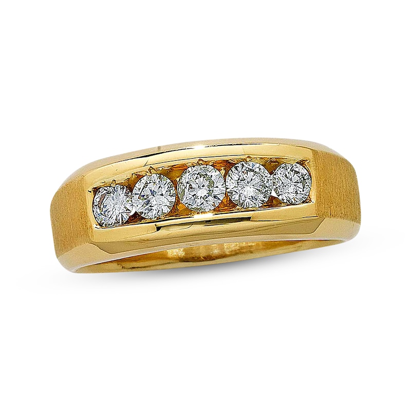 Main Image 1 of Previously Owned Men's Round-Cut Diamond Band 1 ct tw 14K Yellow Gold Size 10.25