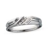 Thumbnail Image 1 of Previously Owned Men's Diamond Wedding Band 1/20 ct tw Round-cut 10K White Gold