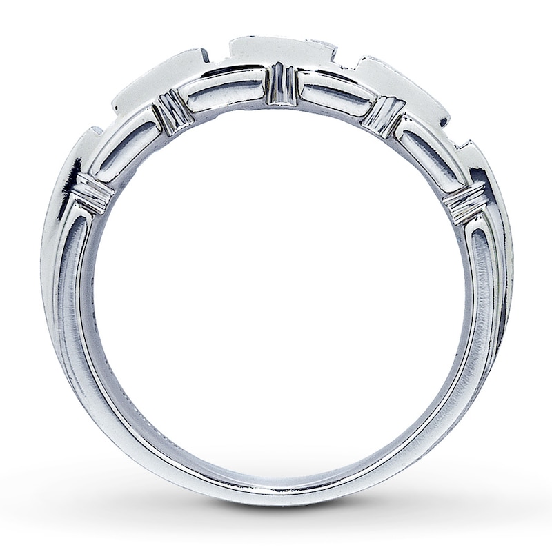 Main Image 2 of Previously Owned Men's Diamond Band 1/4 ct tw Square-cut 14K White Gold