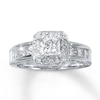 Thumbnail Image 0 of Previously Owned Diamond Engagement Ring 1-1/2 ct tw Princess-cut 14K White Gold