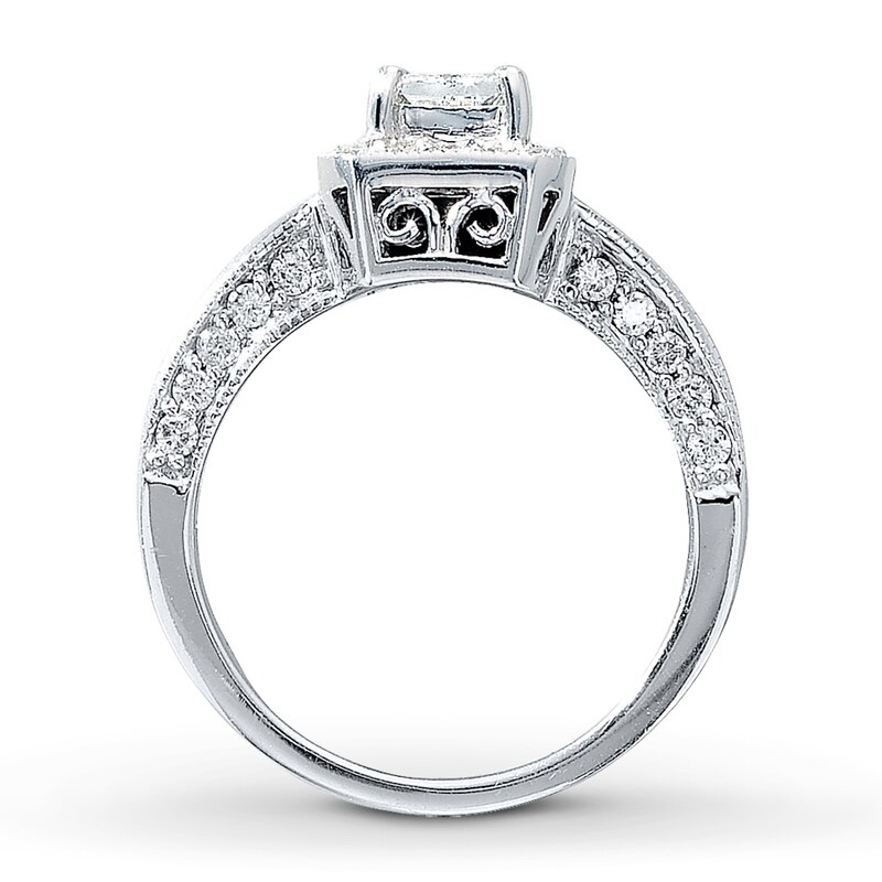 Main Image 2 of Previously Owned Diamond Engagement Ring 1-1/2 ct tw Princess-cut 14K White Gold