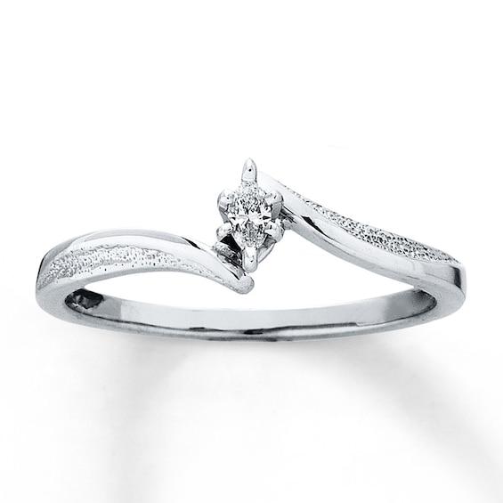 Previously Owned Promise Ring 1/20 carat Diamond 10K White Gold