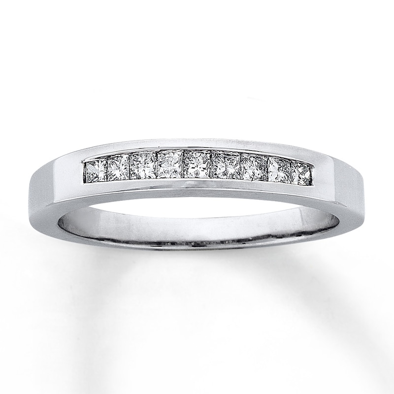 Previously Owned Band 1/4 ct tw Princess-cut Diamonds 14K White Gold