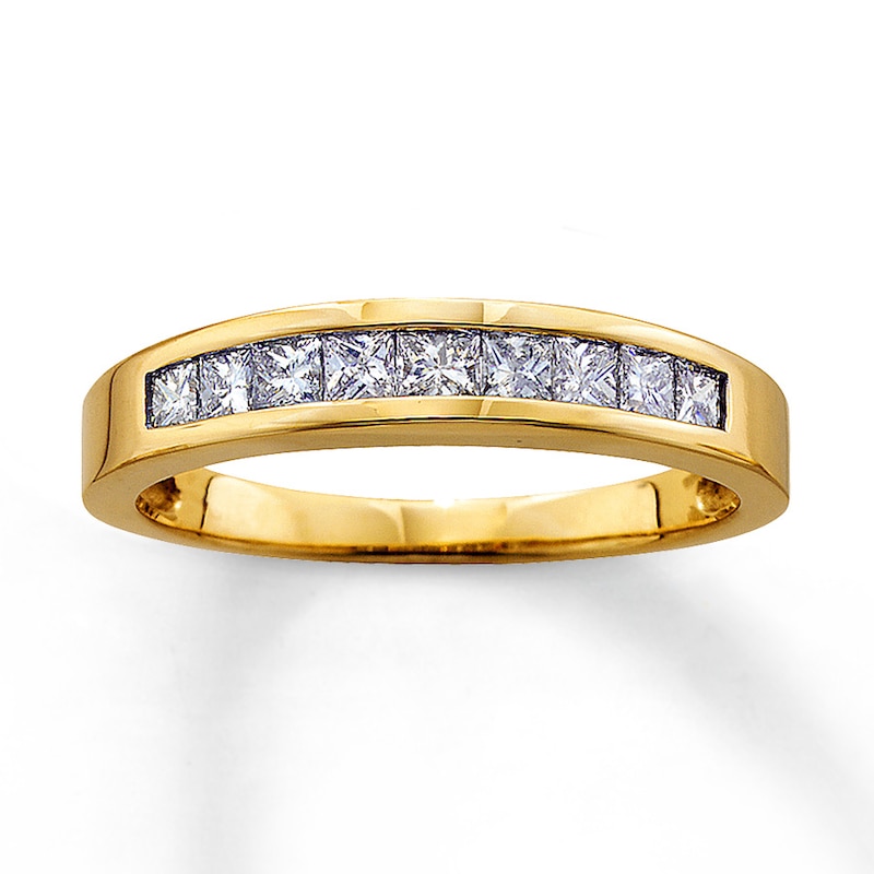 Main Image 1 of Previously Owned Diamond Anniversary Band 1/2 ct tw Princess-cut 14K Yellow Gold