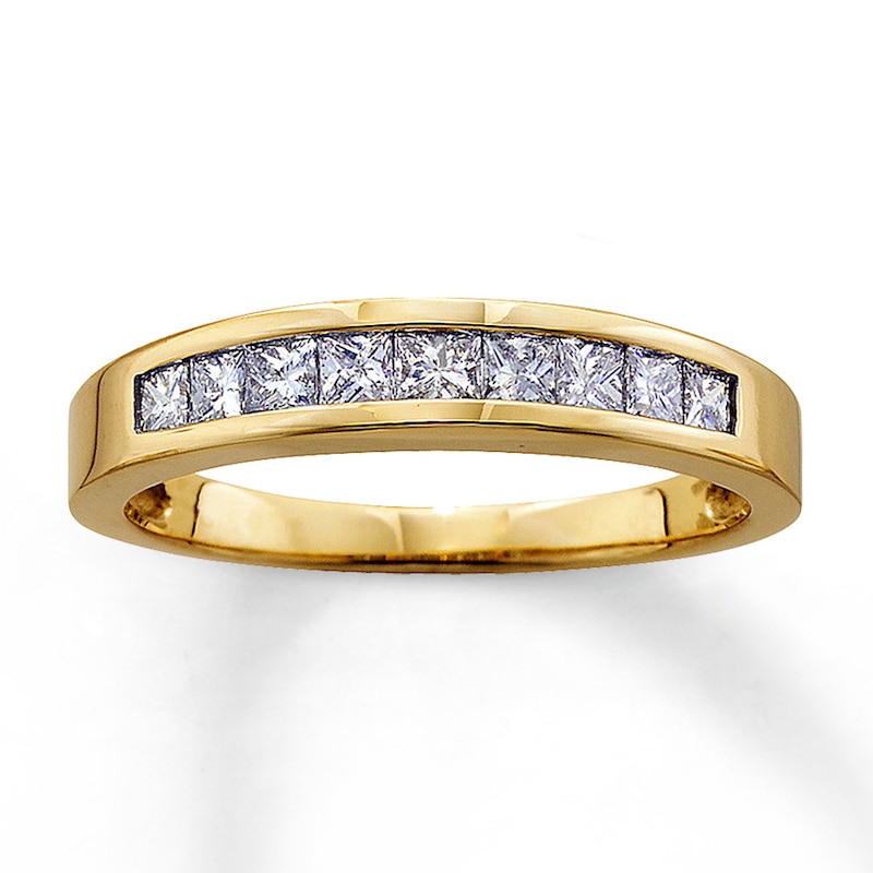 Main Image 1 of Previously Owned Anniversary Band 1/2 ct tw Princess-cut Diamonds 14K Yellow Gold