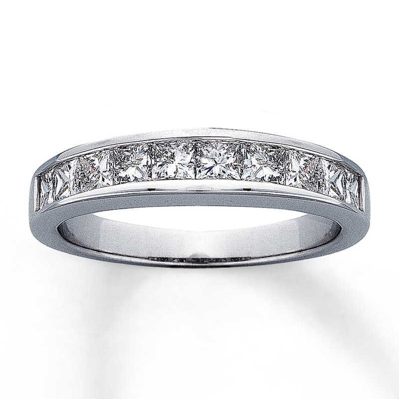 Main Image 1 of Previously Owned Anniversary Band 1/2 ct tw Princess-cut Diamonds 14K White Gold