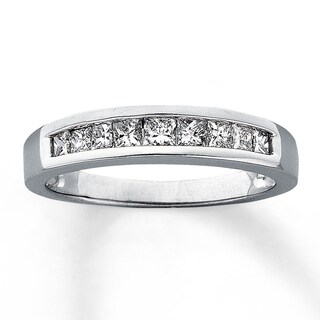 princess cut diamond anniversary band