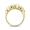 Thumbnail Image 2 of Previously Owned Diamond &quot;I Love You&quot; Cutout Anniversary Band 1/10 ct tw Baguette & Round-cut 10K Yellow Gold