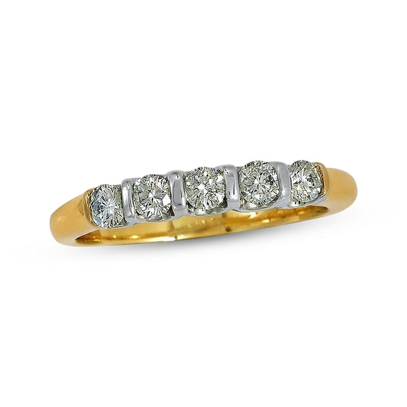 Main Image 1 of Previously Owned Diamond Anniversary Band 1/2 cttw Round-Cut 14K Two-Tone Gold