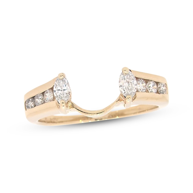 Previously Owned Diamond Enhancer Ring 1/2 Carat tw Round & Marquise-Cut 14K Yellow Gold