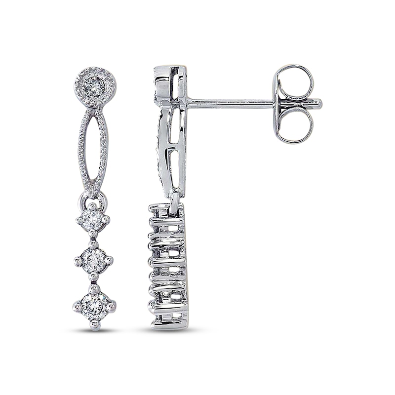 Previously Owned Diamond Dangle Earrings 1/5 cttw 10K White Gold