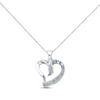Thumbnail Image 1 of Previously Owned Diamond Heart Necklace 1/4 cttw Princess-Cut 10K White Gold 18&quot;