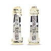 Previously Owned Diamond Huggie Hoop Earrings 1/8 ct tw Round-cut 10K Two-Tone Gold