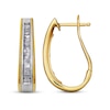 Thumbnail Image 1 of Previously Owned Diamond Hoop Earrings 1/2 cttw Baguette-Cut 14K Yellow Gold