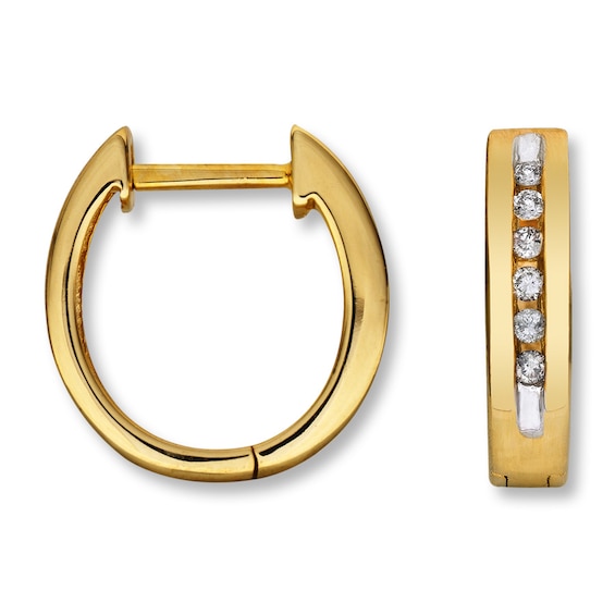 Previously Owned Earrings 1/8 ct tw Diamonds 10K Yellow Gold