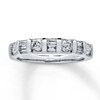 Thumbnail Image 1 of Previously Owned Diamond Anniversary Band 3/4 cttw Round & Baguette 14K White Gold