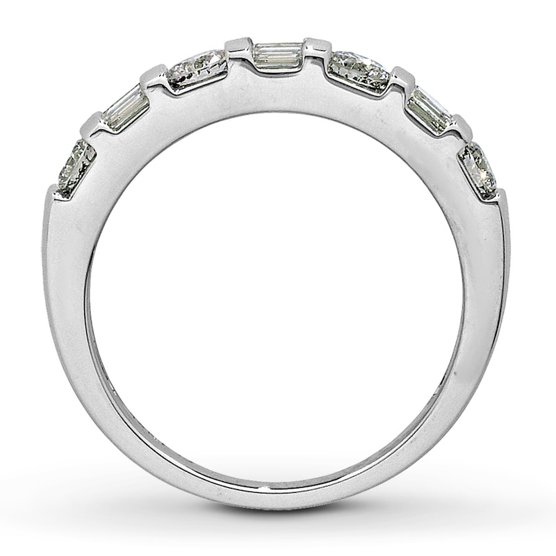 Main Image 2 of Previously Owned Diamond Anniversary Band 3/4 cttw Round & Baguette 14K White Gold