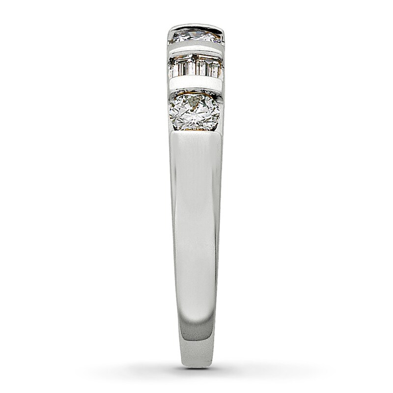 Main Image 3 of Previously Owned Diamond Anniversary Band 3/4 cttw Round & Baguette 14K White Gold