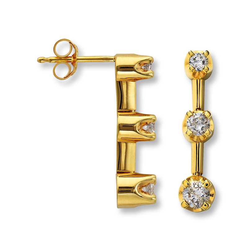 Main Image 1 of Previously Owned Earrings 1/2 ct tw Diamonds 14K Yellow Gold