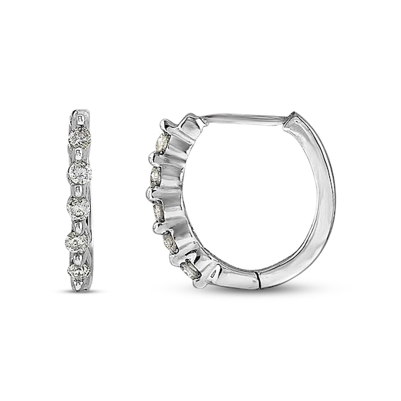 Previously Owned Diamond Hoop Earrings 1/4 ct tw 14K White Gold