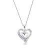 Thumbnail Image 1 of Previously Owned Diamond Heart Necklace 1/5 cttw Round & Baguette-Cut 10K White Gold