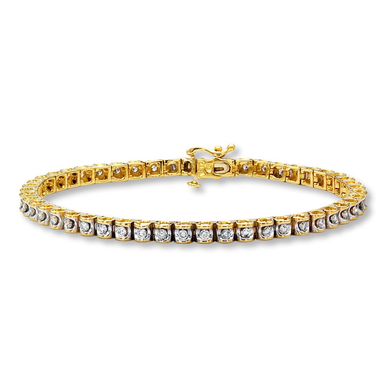 Main Image 1 of Previously Owned Tennis Bracelet 1-1/2 ct tw Diamonds 14K Yellow Gold 7.25&quot;