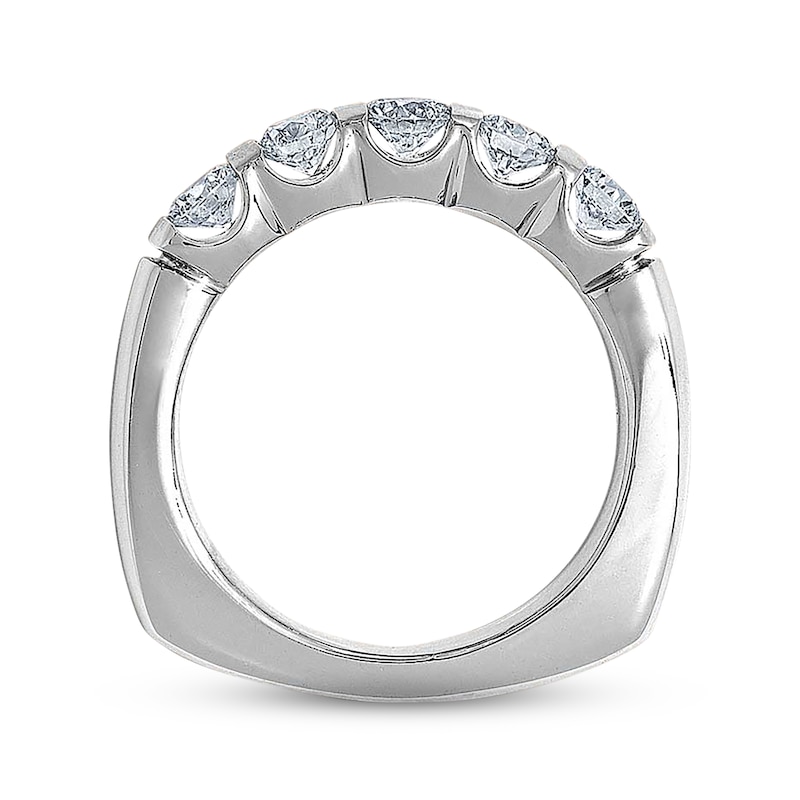 Main Image 2 of Previously Owned Diamond Anniversary Band 1 ct tw Round-cut 18K White Gold