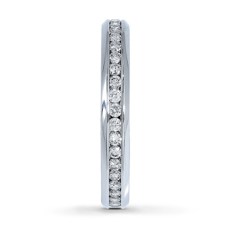 Main Image 3 of Previously Owned Diamond Eternity Band 1/2 ct tw 14K White Gold - Size 6