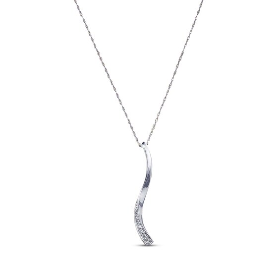 Previously Owned Necklace 1/10 ct tw Diamonds 10K White Gold 18"