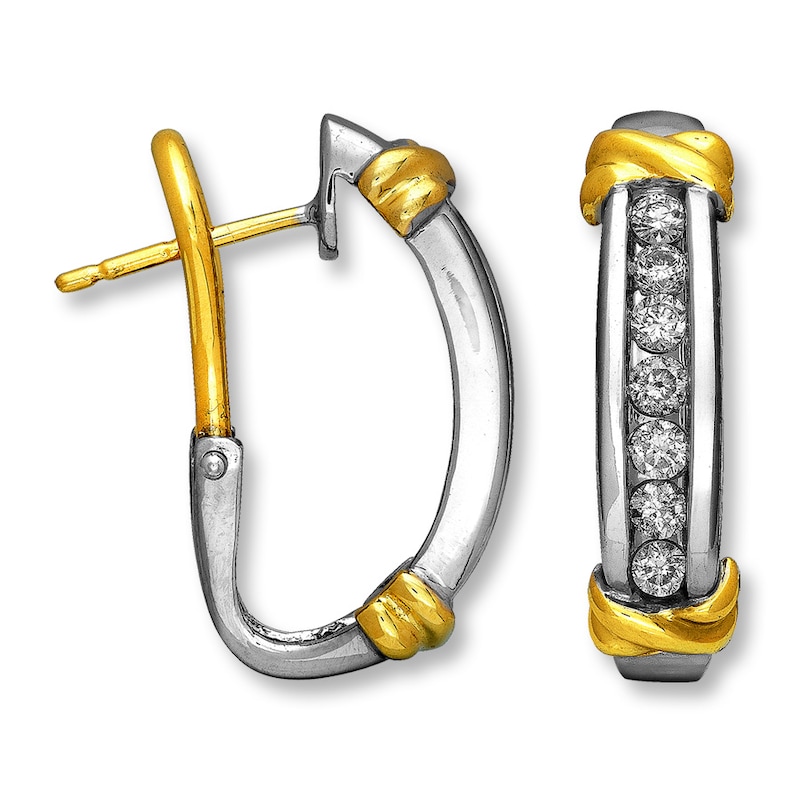 Previously Owned Earrings 1/2 ct tw Diamonds 14K Two-Tone Gold