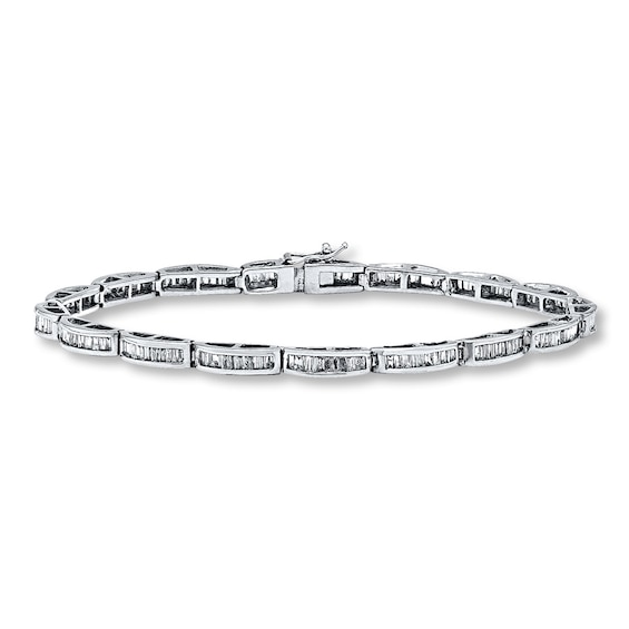 Previously Owned Diamond Bracelet 2 ct tw Baguette-cut 14K White Gold