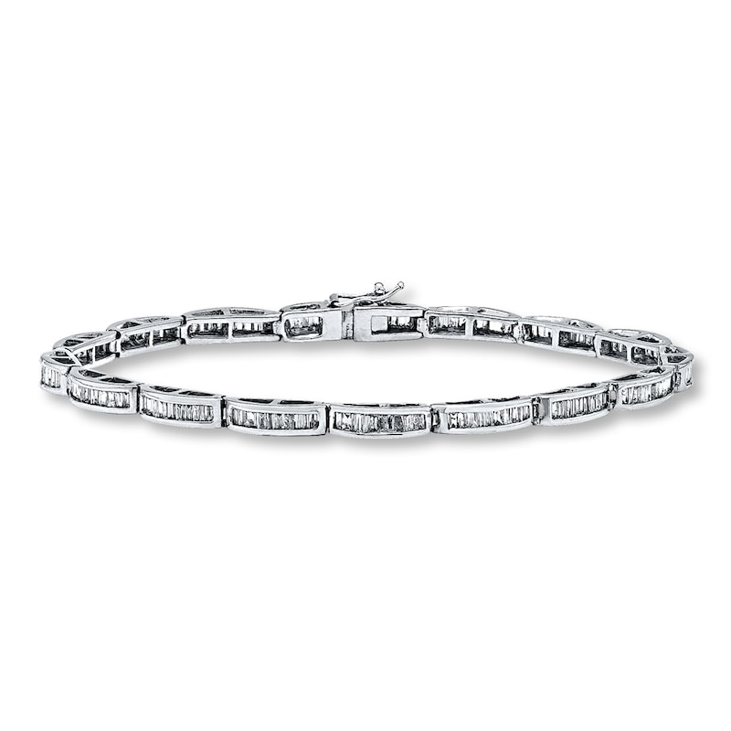 Main Image 1 of Previously Owned Diamond Bracelet 2 ct tw Baguette-cut 14K White Gold