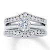 Thumbnail Image 4 of Previously Owned Diamond Enhancer Ring 1/2 ct tw Round-cut 14K White Gold